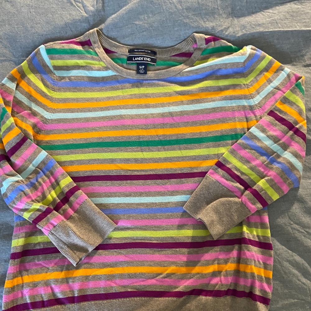 Lands end Striped sweater size small